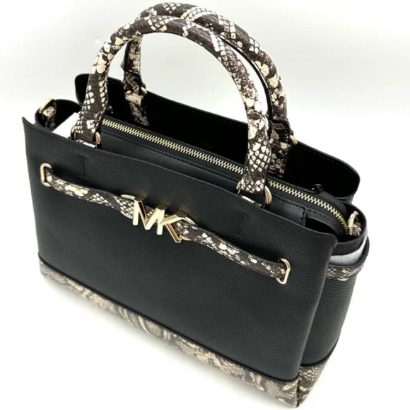 Michael Kors Large Reed Satchel Crossbody Bag & Large Continental Wallet Black